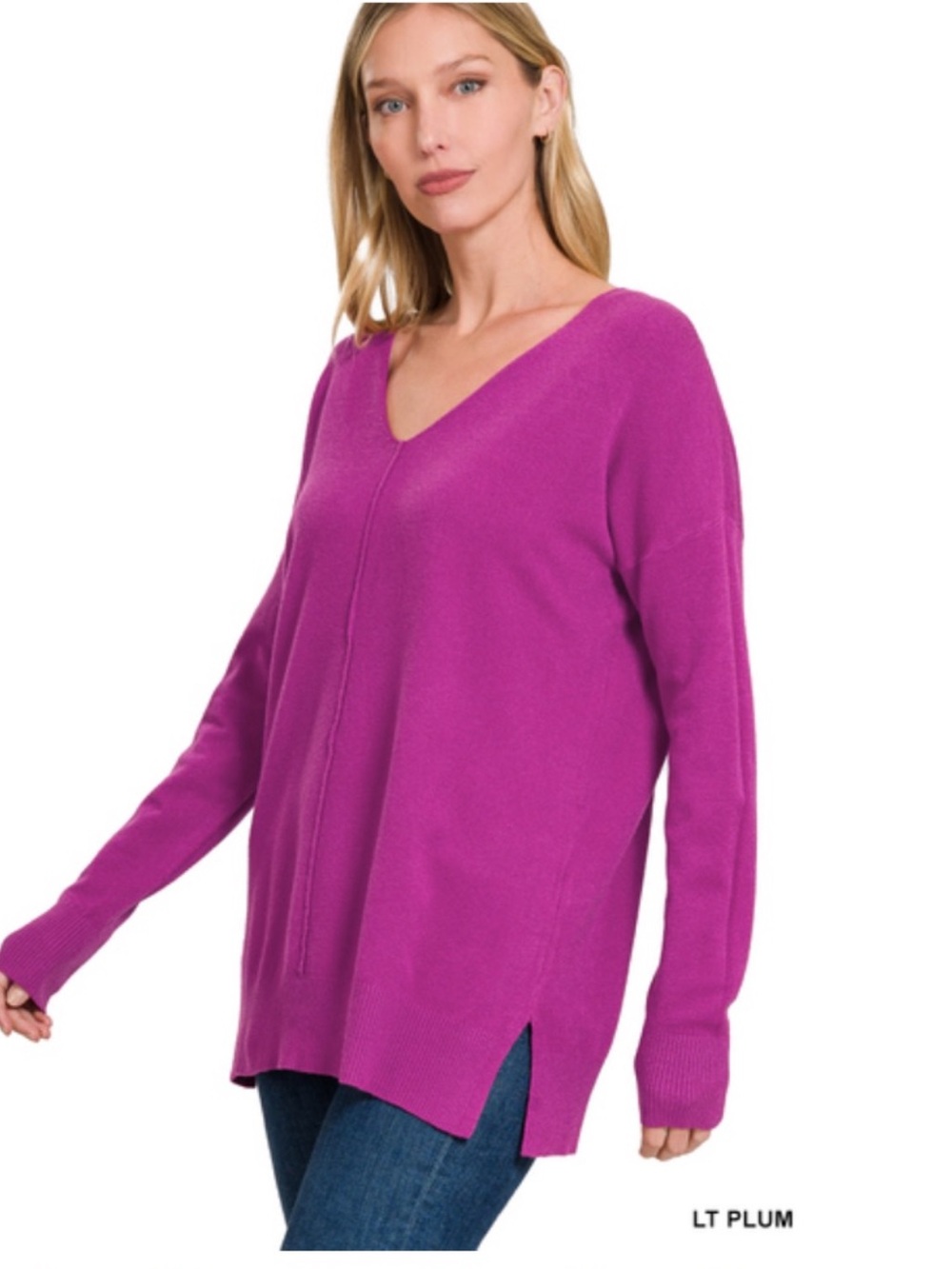 257 ❤️Zenana VISCOSE FRONT SEAM
SWEATER